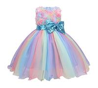 Kids Wedding Paillette Pageant Party Dress Bowknot Gown Birthday Girls Girls Dress&Skirt Flower Girl Dress in Girl Dress Laye