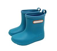 Kids Wellie Non-slip Waterproof Easy-On Wellington Boots Toddler Lightweight Solid Rainboots Girls Boys Outdoor Adventures Pvc Walking Footwear Black Blue Khaki Pink Yellow Green Size 2 3 1 13 4 6
