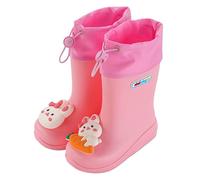 Kids Wellies Adjustable Non Slip Boys Girls Rain Boots Comfy Cute Cartoon Animals Pattern Waterproof Lightweight Wellington Boots Toddler Welly Snow Boots Kids Unisex