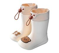 Kids Wellies Adjustable Non Slip Boys Girls Rain Boots Comfy Cute Cartoon Animals Pattern Waterproof Lightweight Wellington Boots Toddler Welly Snow Boots Kids Unisex (A, 8 Toddler)