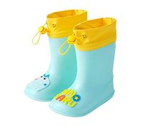 Kids Wellies Adjustable Non Slip Boys Girls Rain Boots Comfy Cute Cartoon Animals Pattern Waterproof Lightweight Wellington Boots Toddler Welly Snow Boots Kids Unisex