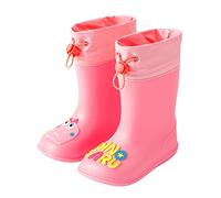 Kids Wellies Adjustable Non Slip Boys Girls Rain Boots Comfy Cute Cartoon Animals Pattern Waterproof Lightweight Wellington Boots Toddler Welly Snow Boots Kids Unisex