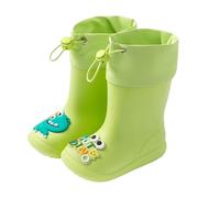 Kids Wellies Adjustable Non Slip Boys Girls Rain Boots Comfy Cute Cartoon Animals Pattern Waterproof Lightweight Wellington Boots Toddler Welly Snow Boots Kids Unisex