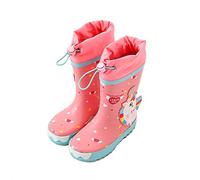 Kids Wellies Cartoon Shark Rabbit Dinosaur Unicorn Childrens Boys Girls Waterproof School Wellington Boots Rain Shoes