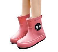 Kids Wellies Children Female Elastic Mouth Children's Rain Boots Textured Soles Non Slip Light Comfortable Rain Shoes for Primary School Students Little Girls Size 11 Boots (13.5 Little Child) Pink