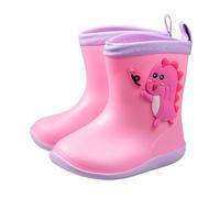Kids Wellies Lightweight Wellies With Hook & Loop, Boys Girls Dinosaur Cartoon Pattern Welly Boots Rain Boot Wellingtons Waterproof Boots Outdoor School Footwear Size UK 4