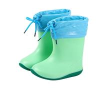 Kids Wellies Non-Slip Welly Rain Boots With Drawstring, Girls Boys Waterproof Pvc Wellington Boots Rubber Comfort Walking Shoe For Wet Weather School Size UK 11.5
