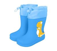 Kids Wellies Rubber Wellington Boots Infant Rain Boot Waterproof Lightweight Animal Cartoon Pattern Welly Motorbike Toddler/Little Kid/Big Kid Blue