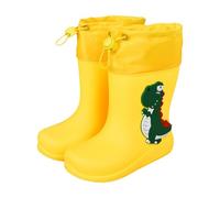 Kids Wellies Rubber Wellington Boots Infant Rain Boot Waterproof Lightweight Animal Cartoon Pattern Welly Motorbike Toddler/Little Kid/Big Kid Yellow