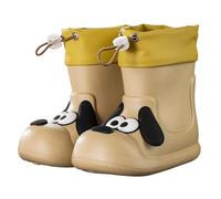 Kids Wellies Unisex Children Wellington Boots Waterproof Welly Boots Lightweight Outdoor Rain Shoes Girls Boys Wellies Durable Booties Non-Slip Sole Footwear Slip-On Drawstring Ankle Age 2-10Y Khaki