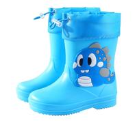 Kids Wellies Unisex Toddler Wellingtons Boots Easy-on Anti-Skid Waterproof Animal Cartoon Pattern Welly Children Wellington Toddler/Little Kid/Big Kid