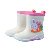 Kids Wellies with Adjustable Drawstring Cuff Anti-Slip Waterproof PVC Lightweight Boots with Comfort Lining - Great for School, Camping & Outdoor Activities