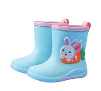 Kids Wellies with Adjustable Drawstring Cuff Anti-Slip Waterproof PVC Lightweight Boots with Comfort Lining - Great for School, Camping & Outdoor Activities