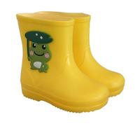Kids Wellies with Cute Cartoon Frog Design Waterproof Rain Boots Non-Slip Lightweight Mud Boots for School & Garden Yellow