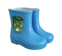 Kids Wellies with Cute Cartoon Frog Design Waterproof Rain Boots Non-Slip Lightweight Mud Boots for School & Garden Blue