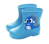 Kids Wellieshoes Childrens Rubber Wellingtonshoes Rain Boots Girls Snow Wellyshoes Easy Clean WellingtonBoots Water Proof Easy-on Outdoor Playing Rainboot Boy Girl (Blue, 7.5 Infant)