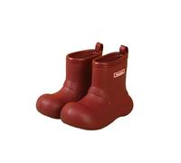 Kids Wellington Boots Non-Slip Waterproof Construction Lightweight Outdoor Shoes for School, Hiking and Camping - Comfortable for Active Kids Red
