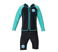 Kids Wetsuit Boys Short Sleeve Swimsuit Sun Protection 2.5mm Neoprene Two Piece Wet Suits Shorts Junior Youth Wetsuit Swimming Costume (Green, 4XL)
