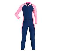 Kids Wetsuit Long Sleeve Quick Dry Diving Suit for Swimming Surfing Snorkeling UV Protection Nylon Spandex Material Dark Gray Dark Blue Rose Red S M L XL XXL (M)