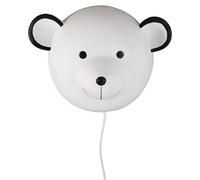 Kids White Ceramic Bear Wall Light White