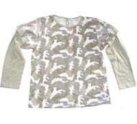 Kids White Grey Green Camouflage Long Sleeve T Shirt Age 8-9 - Fair Trade