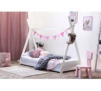 Kids White Wooden Teepee Tent Bed Frame - Single 3Ft