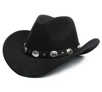 Kids Wide Brim Western Cowboy Cowgirl Hat - Boys Girls Felt Fedora Hats for 3-7 Years