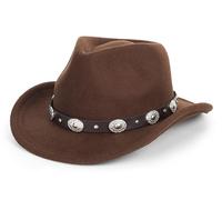 Kids Wide Brim Western Cowboy Cowgirl Hat - Boys Girls Felt Fedora Hats for 3-7 Years