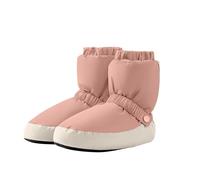Kids Winter Boots Elastic Strap Solid Color Thickened Ankle Boots Comfortable Flat Fleece Lining Shoes Warm Soft Soled Casual Footwear Plush Fluffy Breathable Ballet Shoes Pink