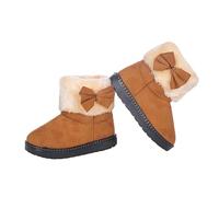 Kids Winter Boots Fluffy Lining Ankle Breathable Shoes Non-Slip Sole Outdoor Warm Snow Boots Soft Sole Comfortable Flat Footwear Cute Casual Wide Fit Shoes Brown