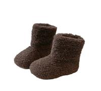 Kids Winter Boots Solid Color Plush Fluffy Snow Ankle Boots Flat Fleece Lining Wide Fit Shoes Warm Soft Soled Thickened Casual Footwear Casual Outdoor Shoes Brown