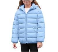 Kids Winter Coat Waterproof Zip up Padded Jacket Girls Boys Hooded Quilted Jackets Long Sleeve Down Coats Thermal Windbreak Outerwear with Pockets Sking Hiking Outfits for Age 4-12 Years