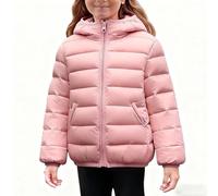 Kids Winter Coat Waterproof Zip up Padded Jacket Girls Boys Hooded Quilted Jackets Long Sleeve Down Coats Thermal Windbreak Outerwear with Pockets Sking Hiking Outfits for Age 4-12 Years