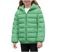 Kids Winter Coat Waterproof Zip up Padded Jacket Girls Boys Hooded Quilted Jackets Long Sleeve Down Coats Thermal Windbreak Outerwear with Pockets Sking Hiking Outfits for Age 4-12 Years