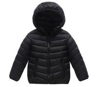 Kids Winter Fleece Coat Thick Puffer Winters Jackets Teens Packable Hoody Padded Coats Solid Color Thermal Snow Outwear Windproof Outdoor Softshell Down Jacket Age 8-17 Years