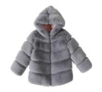 Kids Winter Fleece Coat Thicken Puffer Coat with Hood Padded Windproof Down Coatsteens Long Bodywarmer Parka Peacoat School Outfits Outerwear for Cold Weather Age 2-14 Years