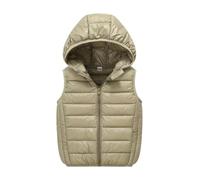 Kids Winter Gilet Girls Boys Hooded Vest Lightweight Sleeveless Solid Color Jacket Outwear for Spring Autumn Winter Outwear Outfits Clothes kids Gilet for Kids Boys Girls (02 Army Green, 4-5 Years)