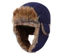 Kids Winter Hat Toddler Outdoor Warm Windproof Ushanka Aviator Hat Sherpa Fleece Lined Ski Hat for Boys Girls 1T-8T, navy, 5-8 Years