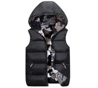 Kids Winter Hooded Vest Padded Camo Reversible Waist Coat Sleevelss Jacket Boys Preschool Winter Coats