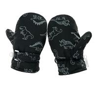 Kids Winter Ski Mitten Gloves Toddler Cartoon Dinosaur Snow Mittens with Fleece Lining Children Anti-Lost Thicken Warm Gloves Waterproof Full Finger Gloves Fluffy Fishing Mittens for Baby 2-8 Years