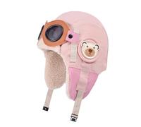 Kids Winter Warm Aviator Pilot Hats with Detachable Goggles Adjustable Thick Fleece Lining Caps with Warmer Earflap Windproof kid Thermal Bomber Hat Ski Hiking Cycling Beanie Hat for 4-12Y Boys Girls