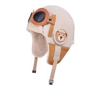Kids Winter Warm Aviator Pilot Hats with Detachable Goggles Adjustable Thick Fleece Lining Caps with Warmer Earflap Windproof kid Thermal Bomber Hat Ski Hiking Cycling Beanie Hat for 4-12Y Boys Girls
