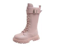Kids Winter Warm Boots Plain Wellies Wellington With Easy On Handles Flashing, Rain, Snow, Shoes Welly For Outdoor Waterproof In Cold Days