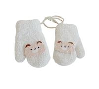 Kids Winter Warm Fleece Gloves Cute Cartoon Baby Mittens with String 1-5Y Toddler Thicken Plush Lined Hanging Neck Mittens Boys Girls Magic Stretch Gloves Outdoor Sports Ski Gloves for Xmas