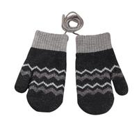 Kids Winter Warm Knitted Mittens On String 1-4 Years Soft Thermal Fleece Lined Mittens Toddler Thick Wave Hanging Neck Full Finger Glove with Plush Lining Magic Stretch Mitten Insulated Ski Snow Glove