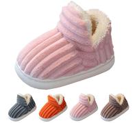 Kids Winter Warm Slippers Boys Fleece Slipper Boots Kids Fluffy Slippers Non-Slip Comfy Children Winter House Shoes Warm Indoor Sliders Kids Casual Soft Lightweight Boots (Pink, 6 Infant)