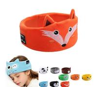 Kids Wireless Headphones, Plush Sleep Headband for Kids, Over Ear Thin Speakers, Soft Washable Sleep Mask for Travel and School (A)