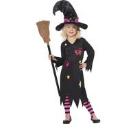 Kids Witch Costume Girls Halloween Witches Fancy Dress Outfit Party