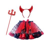 Kids Witch Costume Printed Tutu Dress Set Halloween Party 2-7Y