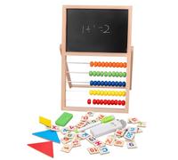 Kids Wooden Abacus Double Sided Whiteboard Blackboard Abacus Math Learning Tool for Kindergarten Homeschool Children ' s Counting Frame